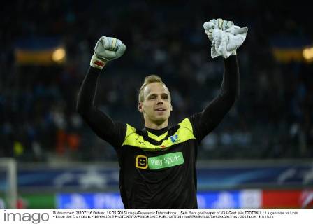 Sels Matz goalkeeper of KAA Gent joie FOOTBALL : La gantoise vs Lyon - Ligue des Champions - 16 09 2015 PHOTONEWS PANORAMIC 