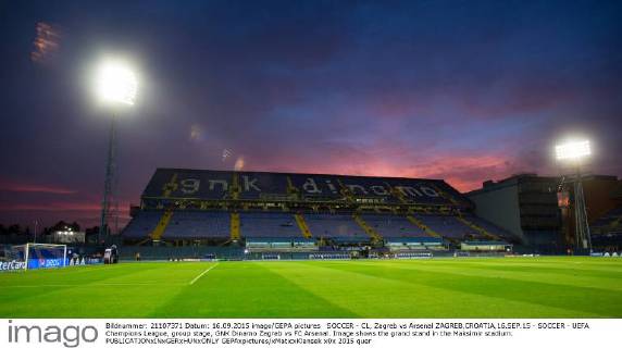 SOCCER - CL, Zagreb vs Arsenal ZAGREB,CROATIA,16.SEP.15 - SOCCER - UEFA Champions League, group stage, GNK Dinamo Zagreb vs FC Arsenal. Image shows the grand stand in the Maksimir stadium. GEPAxpictures xMaticxKlansek