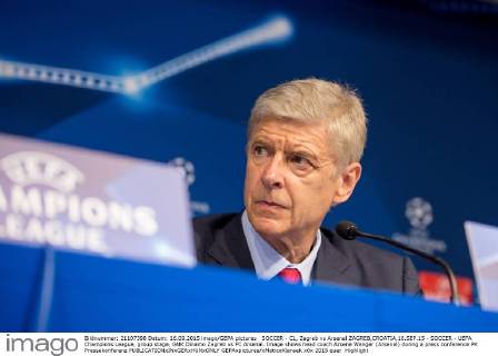 SOCCER - CL, Zagreb vs Arsenal ZAGREB,CROATIA,16.SEP.15 - SOCCER - UEFA Champions League, group stage, GNK Dinamo Zagreb vs FC Arsenal. Image shows head coach Arsene Wenger (Arsenal) during a press conference PK Pressekonferenz GEPAxpictures xMaticxKlansek
