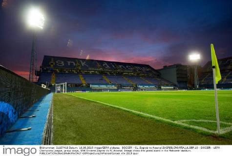 SOCCER - CL, Zagreb vs Arsenal ZAGREB,CROATIA,16.SEP.15 - SOCCER - UEFA Champions League, group stage, GNK Dinamo Zagreb vs FC Arsenal. Image shows the grand stand in the Maksimir stadium. GEPAxpictures xMaticxKlansek