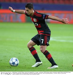 Leverkusen, UEFA Fussball, Herren, Champions League, Saison 2015 2016,Gruppe E, Bayer 04 Leverkusen vs Bate Baryssau, 16.09.2015, BayArena Leverkusen, Javier Hernandez Balcazar , Chicharito, Bayer 04 Leverkusen Aktion, Einzelbild,