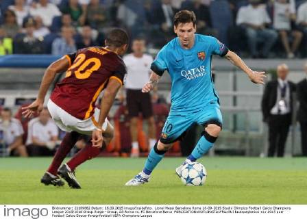 Lionel Messi Barcelona Roma 16-09-2015 Stadio Olimpico Football Calcio Champions League 2015 2016 Group Stage - Group, AS Roma vs. FC Barcelona Barca lucaxpagliaricci