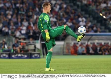 Marc-Andre Ter Stegen Barcelona Roma 16-09-2015 Stadio Olimpico Football Calcio Champions League 2015 2016 Group Stage - Group, AS Roma vs. FC Barcelona Barca lucaxpagliaricci