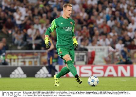 Marc-Andre Ter Stegen Barcelona Roma 16-09-2015 Stadio Olimpico Football Calcio Champions League 2015 2016 Group Stage - Group, AS Roma vs. FC Barcelona Barca lucaxpagliaricci