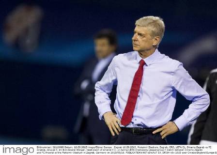 Zagreb 16.09.2015, Maksimir Stadium, Zagreb, CRO, UEFA CL, Dinamo Zagreb vs FC Arsenal, Gruppe F, im Bild Arsene Wenger, head coach of Arsenal F.C. during UEFA Champions League group F match between Dinamo Zagreb and FC Arsenal at the Maksimir Stadium in Zagreb, Germany on 2015 09 16.  EX_SPIDA  