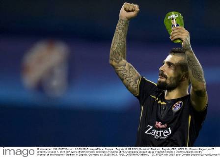 Zagreb 16.09.2015, Maksimir Stadium, Zagreb, CRO, UEFA CL, Dinamo Zagreb vs FC Arsenal, Gruppe F, im Bild Players of GNK Dinamo celebrate during UEFA Champions League group F match between Dinamo Zagreb and FC Arsenal at the Maksimir Stadium in Zagreb, Germany on 2015 09 16.  EX_SPIDA  