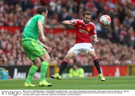 Juan Mata of Manchester United ManU - Manchester United vs. Sunderland - Barclay s Premier League - Old Trafford - Manchester - 26 09 2015 Pic Philip Oldham SportImage EDITORIAL USE ONLY. No use with unauthorised audio, video, data, fixture lists, club league logos or live services. Online in-match use limited to 120 images, no video emulation. No use in betting, games or single club league player publications.