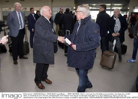 - GENT, BELGIUM: Gent s chairman Ivan De Witte pictured before the departure of KAA Gent, in Oostende airport, Monday 28 September 2015. Belgian first league soccer team KAA Gent fly to Saint Petersburg, Russia, to play the second game in the group stage of the Uefa Champions League competition against Zenit. YORICKxJANSENS  x04709781x