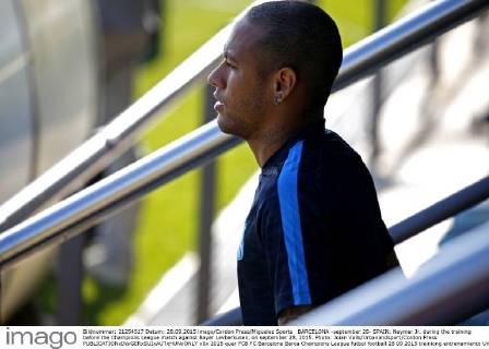 BARCELONA -september 28- SPAIN: Neymar Jr. during the training before the Champions League match against Bayer Levberkusen, on september 28, 2015. Photo: Joian Valls Urbanandsport Cordon Press 