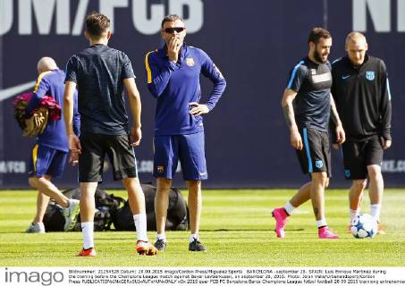 BARCELONA -september 28- SPAIN: Luis Enrique Martinez during the training before the Champions League match against Bayer Levberkusen, on september 28, 2015. Photo: Joian Valls Urbanandsport Cordon Press 