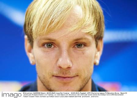 28.09.2015, Fussball, UEFA Champions League FC Barcelona Barca - Bayer 04 Leverkusen Pressekonferenz und Training, v.l. Ivan Rakitic (FC Barcelona)