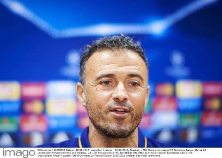 28.09.2015, Fussball, UEFA Champions League FC Barcelona Barca - Bayer 04 Leverkusen Pressekonferenz und Training, v.l. Luis Enrique coach (FC Barcelona)