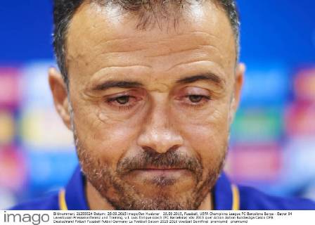 28.09.2015, Fussball, UEFA Champions League FC Barcelona Barca - Bayer 04 Leverkusen Pressekonferenz und Training, v.l. Luis Enrique coach (FC Barcelona)