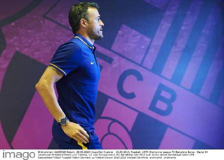 28.09.2015, Fussball, UEFA Champions League FC Barcelona Barca - Bayer 04 Leverkusen Pressekonferenz und Training, v.l. Luis Enrique coach (FC Barcelona)