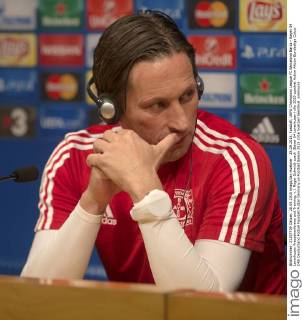 28.09.2015, Fussball, UEFA Champions League FC Barcelona Barca - Bayer 04 Leverkusen Pressekonferenz und Training, v.l. Roger Schmidt coach (Bayer 04 Leverkusen)