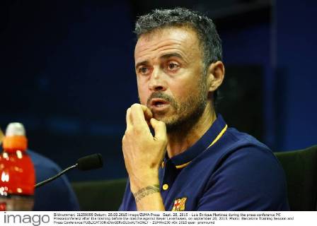 Sept. 28, 2015 - Luis Enrique Martinez during the press conference PK Pressekonferenz after the training before the matcha against Bayer Leverkusen, on september 28, 2015. Photo: Barcelona Training Session and Press Conference  - ZUMAn230