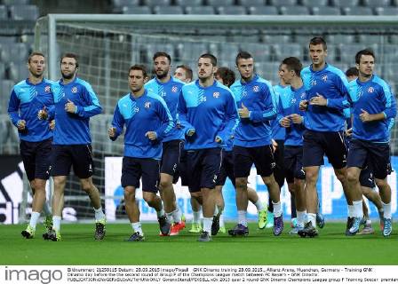 GNK Dinamo training 28.09.2015., Allianz Arena, Muenchen, Germany - Training GNK Dinamo day before the the second round of Group F of the Champions League match between FC Bayern - GNK Dinamo.  GoranxStanzl PIXSELL