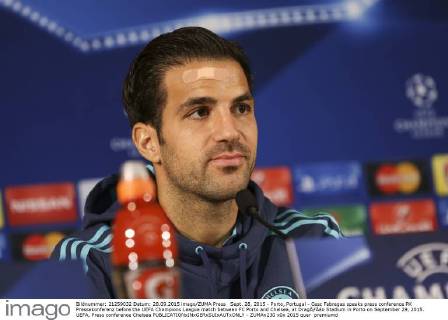 Sept. 28, 2015 - Porto, Portugal - Cesc Fabregas speaks press conference PK Pressekonferenz before the UEFA Champions League match between FC Porto and Chelsea, at DragÃƒÂ£o Stadium in Porto on September 29, 2015. UEFA, Press conference Chelsea  - ZUMAn230