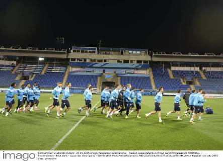 Nielsen Lasse defender of KAA Gent Entrainement FOOTBALL : Entrainement - KAA Gent - Ligue des Champions - 28 09 2015 PhotoNews Panoramic 