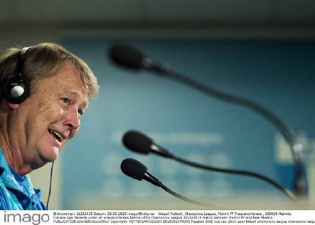 Aktuell Fußball, Champions League, Malmö FF Pressekonferenz , 150929 Malmös tränare Age Hareide under en presskonferens before UEFA Champions League 2015 2016 match between Malmö FF and Real Madrid.  Copyright: PETTERxARVIDSON BB150929PA045