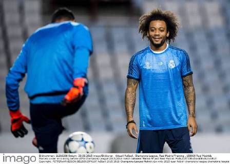 Aktuell Fußball, Champions League, Real Madrid Training , 150929 Real Madrids Marcelo under en träning before UEFA Champions League 2015 2016 match between Malmö FF and Real Madrid.  Copyright: PETTERxARVIDSON BB150929PA107