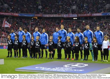 UEFA Champions League, Bayern Munich - GNK Dinamo Zagreb 29.09.2015., Allianz Arena, Munich, Germany - UEFA Champions League, Group F, 2nd round, Bayern Munich - GNK Dinamo Zagreb. El-Arbi Hilal Soudani, Jeremy Taravel, Junior Fernandes, Marko Pjaca, Josip Pivaric, Arijan Ademi, Filip Benkovic, Alexandru Matel, Paulo Machado, Eduardo, Domagoj Antolic. MarkoxLukunic PIXSELL