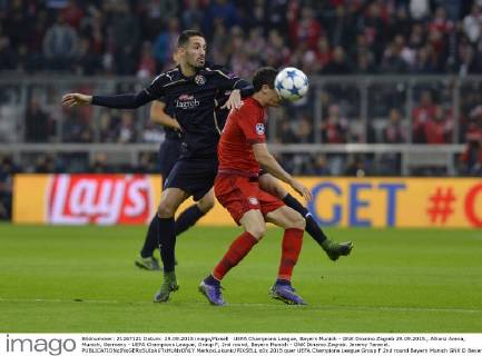 UEFA Champions League, Bayern Munich - GNK Dinamo Zagreb 29.09.2015., Allianz Arena, Munich, Germany - UEFA Champions League, Group F, 2nd round, Bayern Munich - GNK Dinamo Zagreb. Jeremy Taravel. MarkoxLukunic PIXSELL