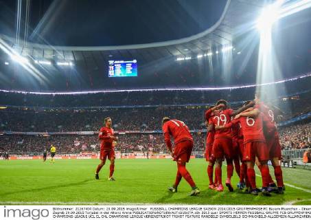 FUSSBALL CHAMPIONS LEAGUE SAISON 2014 2015 GRUPPENPHASE FC Bayern Muenchen - Dinamo Zagreb 29.09.2015 Torjubel in der Allianz Arena 