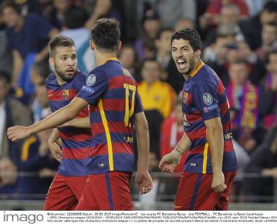 luis suarez FC Barcelona Barca - joie FOOTBALL : FC Barcelona vs Bayer Leverkusen - UEFA Champions League 2015 2016 - 29 09 2015 CARLOSMIRA PANORAMIC 