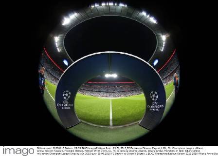 29.09.2015,FC Bayern vs Dinamo Zagreb,1.BL, CL, Champions League, Allianz Arena, Soccer Fussball, Football, Herren, Männer 29.09.2015, CL, FC Bayern vs Dinamo Zagreb, Allianz Arena, München im Bild: Allianz Arena mit neuen Champion League Eingang