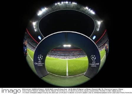 29.09.2015,FC Bayern vs Dinamo Zagreb,1.BL, CL, Champions League, Allianz Arena, Soccer Fussball, Football, Herren, Männer 29.09.2015, CL, FC Bayern vs Dinamo Zagreb, Allianz Arena, München im Bild: Allianz Arena mit neuen Champion League Eingang