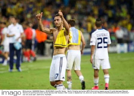 Serhiy Rybalka during the UEFA Chanmpions League group G match between Maccabi Tel-Aviv FC and Dynamo Kyiv at the Sammy Ofer Stadium Hifa- Israel on September 29, 2015 nir keidar 