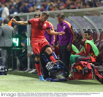 UEFA Champions League Group C football match between Astana and Galatasaray at Astana Arena in Astana, Kazakhstan, 30 September 2015 Final Score: Astana 2 - Galatasaray 2 Pictured: Lukas Podolski of Galatasaray 