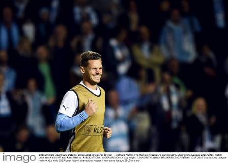 , 150930 Malmö FFs Markus Rosenberg during UEFA Champions League 2015 2016 match between Malmö FF and Real Madrid. Copyright: LUDVIGxTHUNMAN BB150930LT007