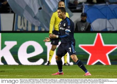 , 150930 Real Madrids Cristiano Ronaldo jublar efter 0-1 during UEFA Champions League 2015 2016 match between Malmö FF and Real Madrid. Copyright: PETTERxARVIDSON BB150930PA109