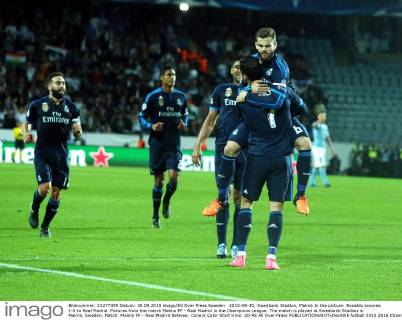 2015-09-30, Swedbank Stadion, Malmö In the picture: Ronaldo scoores 1-0 to Real Madrid. Pictures from the match Malmo FF - Real Madrid in the Champions League. The match is played at Swedbank Stadion in Malmö, Sweden. Match: Malmö FF - Real Madrid Referee: Cüneyt Çakir Start time: 20:45 All Over Press