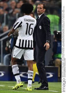 Juan Cuadrado, Massimiliano Allegri Juventus - Torino, 30-09-2015 - UEFA Champions League 2015 2016 - Juventus Torino - FC Sevilla. andreaxstaccioli