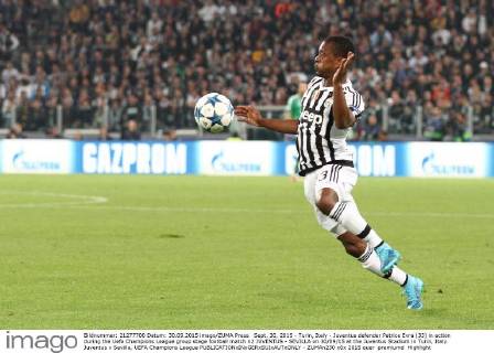 Sept. 30, 2015 - Turin, Italy - Juventus defender Patrice Evra (33) in action during the Uefa Champions League group stage football match n2 JUVENTUS - SEVILLA on 30 09 15 at the Juventus Stadium in Turin, Italy. Juventus v Sevilla, UEFA Champions League - ZUMAn230