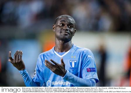 Aktuell Fußball, Champions League, Malmö FF - Real Madrid , 150930 Malmö FFs Enoch Kofi Adu efter fotbollsmatchen i Champions League mellan Malmö FF och Real Madrid den 30 september 2015 i Malmö. Copyright: LUDVIGxTHUNMAN BB150930LT062