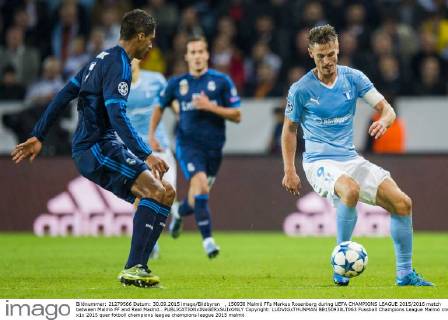 , 150930 Malmö FFs Markus Rosenberg during UEFA CHAMPIONS LEAGUE 2015 2016 match between Malmö FF and Real Madrid.. Copyright: LUDVIGxTHUNMAN BB150930LT063