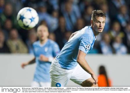 , 150930 Malmö FFs Markus Rosenberg during UEFA CHAMPIONS LEAGUE 2015 2016 match between Malmö FF and Real Madrid.. Copyright: LUDVIGxTHUNMAN BB150930LT075