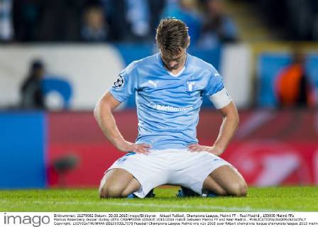 Aktuell Fußball, Champions League, Malmö FF - Real Madrid , 150930 Malmö FFs Markus Rosenberg deppar during UEFA CHAMPIONS LEAGUE 2015 2016 match between Malmö FF and Real Madrid.. Copyright: LUDVIGxTHUNMAN BB150930LT079