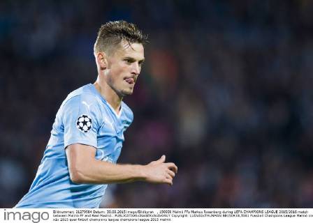 , 150930 Malmö FFs Markus Rosenberg during UEFA CHAMPIONS LEAGUE 2015 2016 match between Malmö FF and Real Madrid.. Copyright: LUDVIGxTHUNMAN BB150930LT081