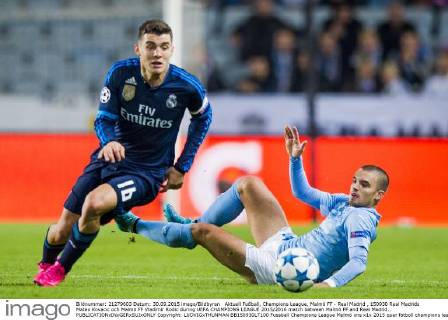 Aktuell Fußball, Champions League, Malmö FF - Real Madrid , 150930 Real Madrids Mateo Kovacic och Malmö FF Vladimir Rodic during UEFA CHAMPIONS LEAGUE 2015 2016 match between Malmö FF and Real Madrid.. Copyright: LUDVIGxTHUNMAN BB150930LT100