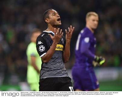 30.09.2015, Fussball, Saison 2015 2016, Champions League, 2015 16, Vorrunde, Borussia Mönchengladbach - Manchester City 1:2, Raffael (Borussia Moenchengladbach)