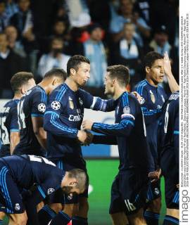 Real Madrids Cristiano Ronaldo jublar efter 1-0 malet during UEFA CHAMPIONS LEAGUE 2015 2016 match between Malmö FF and Real Madrid.. Champions League, Malmö FF - Real Madrid Champions League, Malmö FF - Real Madri 2015-09-30 xNILSSONxDANIELx AB88030460