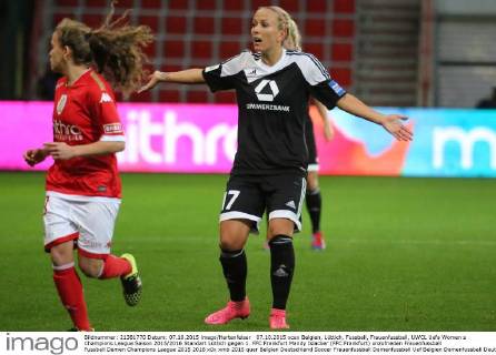 07.10.2015 xcex Belgien, Lüttich, Fussball, Frauenfussball, UWCL Uefa Women s Champions League Saison 2015 2016 Standart Lüttich gegen 1. FFC Frankfurt Mandy Islacker (FFC Frankfurt) unzufrieden