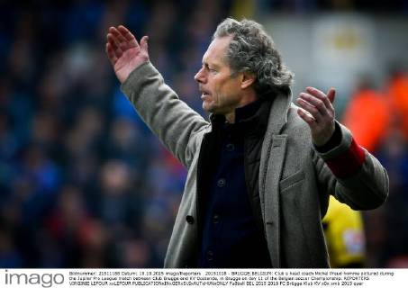 20151018 - BRUGGE;BELGIUM: Club s head coach Michel Preud homme pictured during the Jupiler Pro League match between Club Brugge and KV Oostende, in Brugge on day 11 of the Belgian soccer Championship. REPORTERS VIRGINIE LEFOUR xxLEFOUR