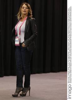 Nadia Comaneci, USA, during podiumtraining of 2015 Artistic Gymnastics World Championships in Glasgow; 22 10 2015;