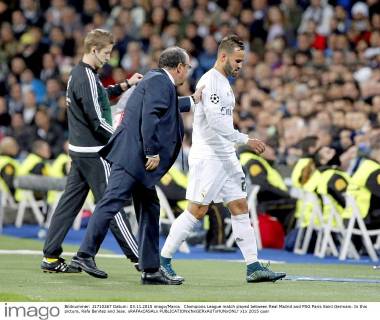 Champions League match played between Real Madrid and PSG Paris Saint Germain. In this picture, Rafa Benitez and Jese. xRAFAxCASALx